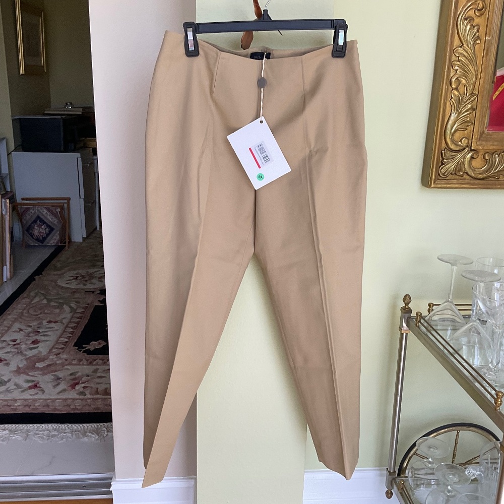 PIAZZA SEMPIONE.  NEW WITH TAGS. TAN ANKLE PANTS. "AUDREY" SIZE 10. (ITALY 46).